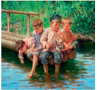 Юные рыбаки с картины Н.П. Богданова-Бельского за день поймали 46 рыб. Сколько рыб поймали ребята вечером, если утром они поймали 17 рыб?