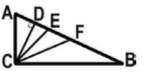 В прямоугольном треугольнике АВС с прямым углом С угол АDС – прямой, угол АСЕ равен 45°, а |AF|=|FB|. Отрезок CF – это…