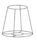 На рисунке показан абажур, изготовленный из стальной проволоки. Какое наименьшее количество кусков проволоки нужно, чтобы изготовить абажур, показанный на рисунке?