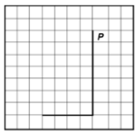 На бесконечном поле имеется вертикальная стена. Длина стены неизвестна. От нижнего конца стены влево отходит горизонтальная стена также неизвестной длины. Робот находится в клетке, расположенной справа от верхнего края вертикальной стены. На рисунке указан один из возможных способов расположения стен и Робота. Робот обозначен буквой «Р». 