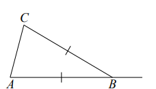 Известно, что в треугольнике ABC стороны AB и BC равны. Внешний угол при вершине B равен 138 . Найдите угол C. Ответ дайте в градусах.