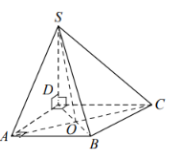 Дана четырёхугольная пирамида SABCD с вершиной S. Основание ABCD является прямоугольной трапецией с прямыми углами A и D. Отрезок SD перпендикулярен плоскости основания. Выберите из предложенного списка пары перпендикулярных прямых. 1) прямые SA и АВ 2) прямые SA и DB 3) прямые AB и SC 4) прямые SD и CB В ответе запишите номера выбранных пар прямых без пробелов, запятых и других дополнительных символов.
