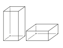 Даны две коробки, имеющие форму правильной четырёхугольной призмы, стоящей на основании. Первая коробка в четыре с половиной раза выше второй, а вторая втрое шире первой. Во сколько раз объём первой коробки меньше объёма второй?