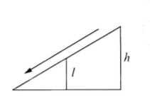 Столб подпирает детскую горку посередине. Найдите высоту l этого столба, если высота h горки равна 4,2 м. Ответ дайте в метрах.